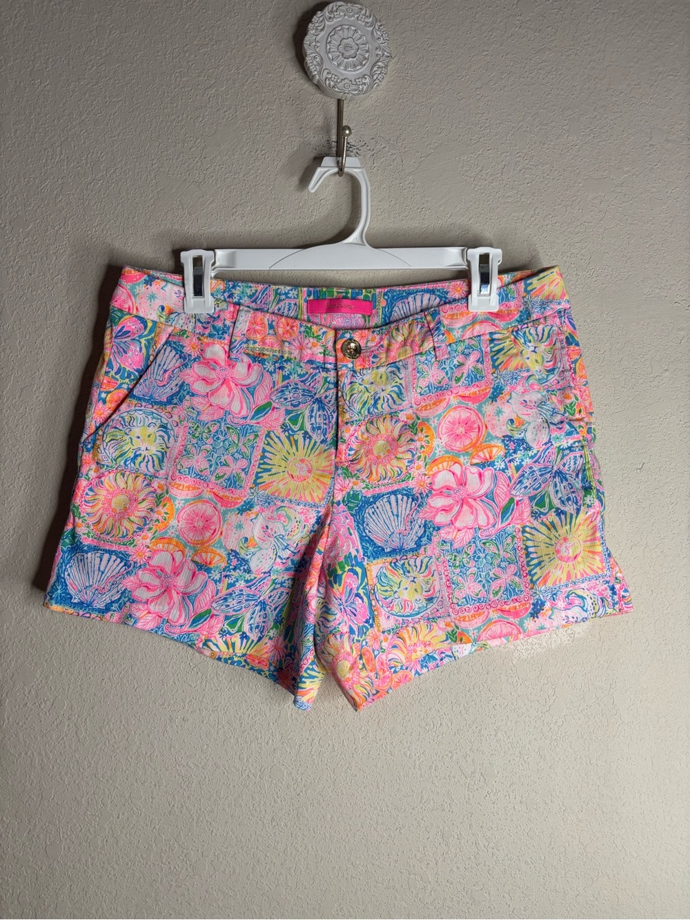 Lilly Pulitzer Callahan Stretch Shorts Patch My Drift Size 6